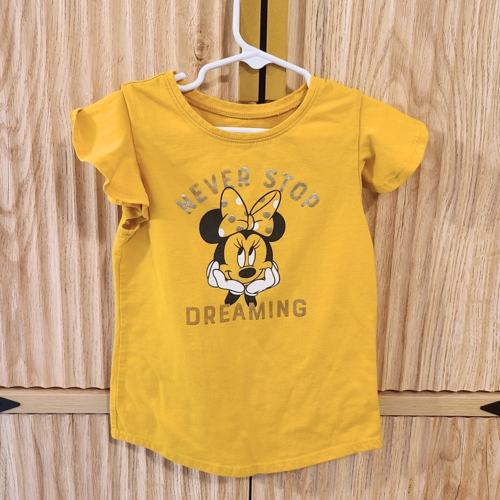 Disney Kids Yellow Minnie Mouse T-Shirt - Size 5 - Picture 2 of 7